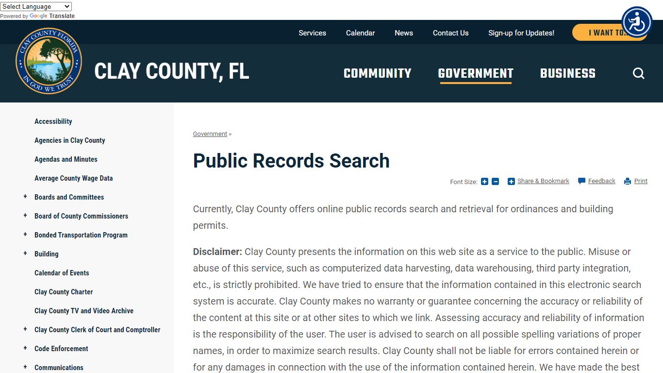 Public Records Search | Clay County, FL
